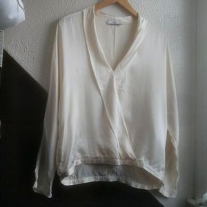 100% silk blouse mango suit size medium